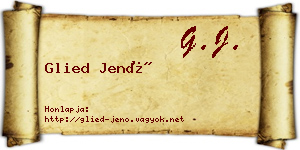 Glied Jenő névjegykártya